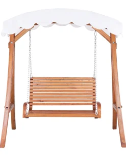 Beliani Puinen Pihakeinu Katoksella Beige Andria Best Sale