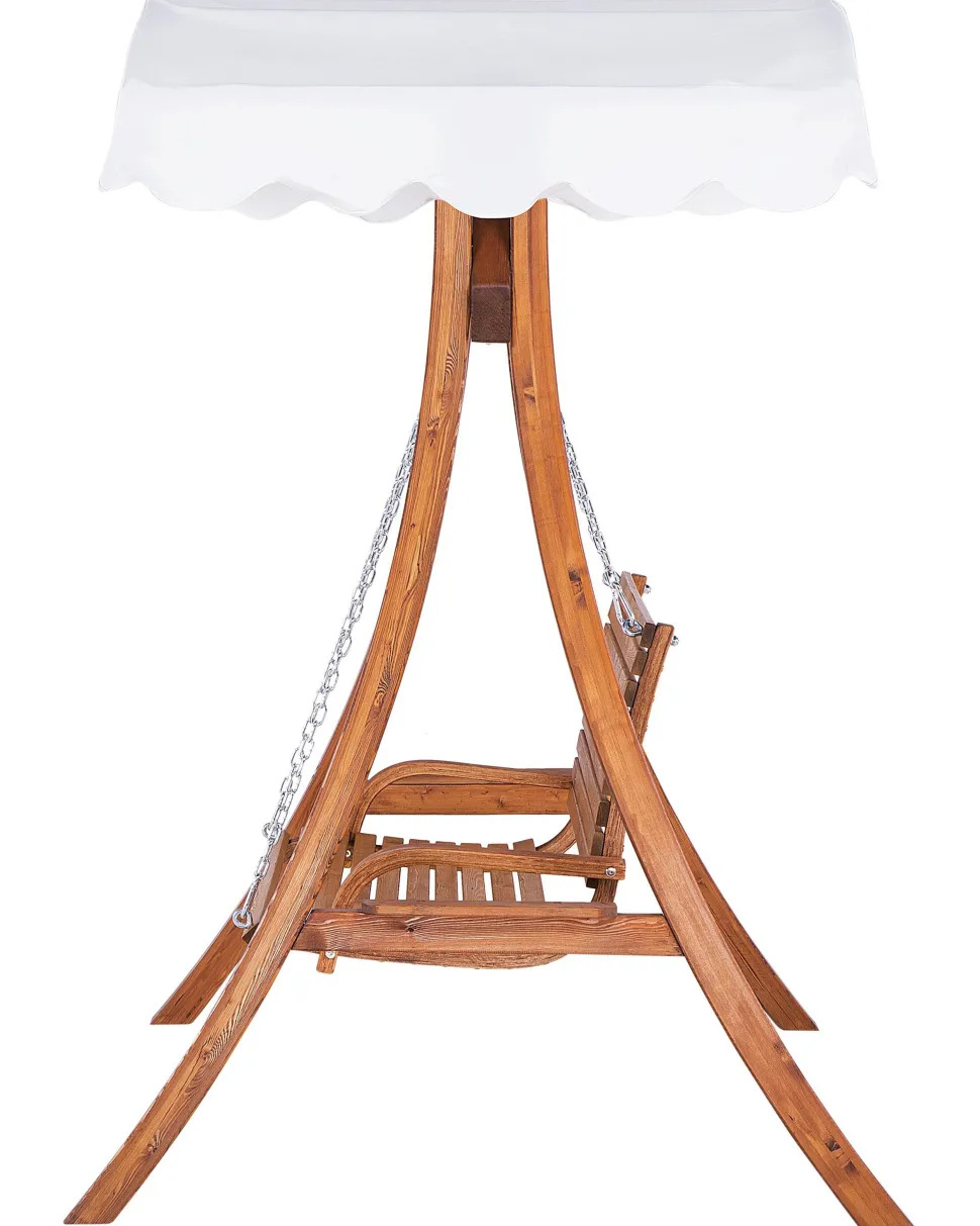 Beliani Puinen Pihakeinu Katoksella Beige Andria Best Sale