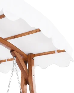 Beliani Puinen Pihakeinu Katoksella Beige Andria Best Sale