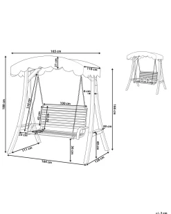 Beliani Puinen Pihakeinu Katoksella Beige Andria Best Sale