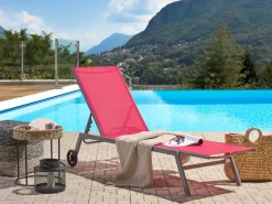 Beliani Punainen Teraksinen Aurinkotuoli Levanzo Outlet