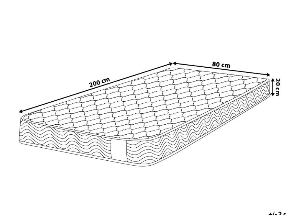 Beliani Pussijousitettu Patja Kova 80 X 200 Cm Bliss Cheap