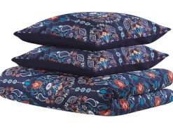 Beliani Pussilakanasetti Satiinipuuvilla Tummansininen 135 X 200 Cm Madrona Fashion