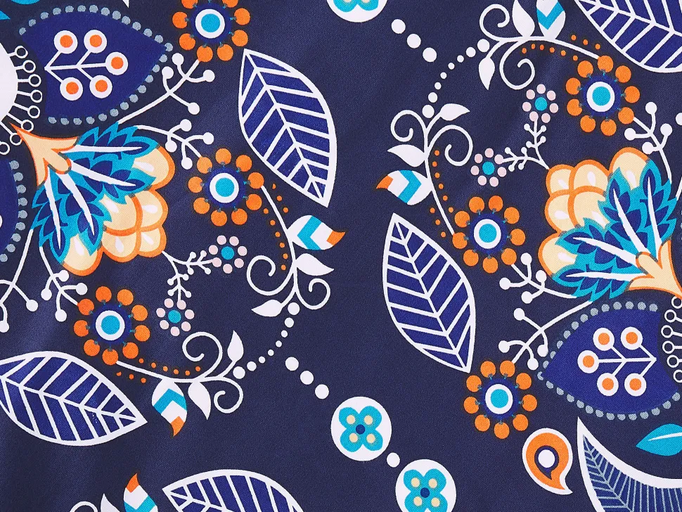 Beliani Pussilakanasetti Satiinipuuvilla Tummansininen 135 X 200 Cm Madrona Fashion