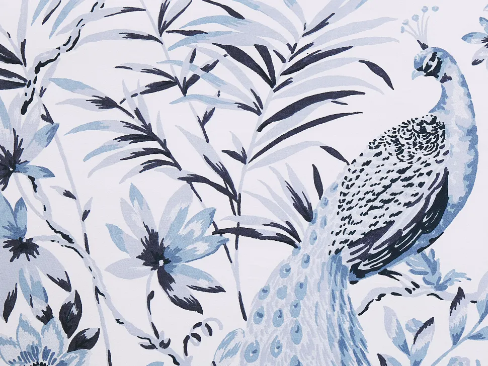 Beliani Pussilakanasetti Satiinipuuvilla Valkoinen/Sininen 155 X 220 Cm Ballard Cheap