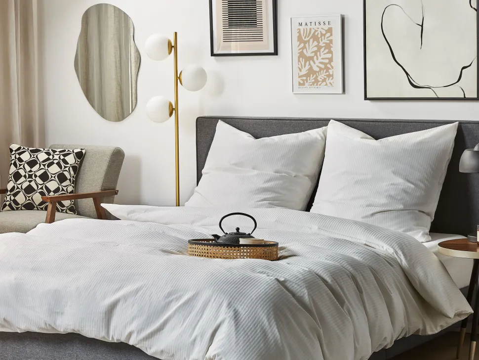 Beliani Pussilakanasetti Satiinipuuvillaa 240 X 220 Cm Valkoinen Avondale Flash Sale