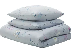 Beliani Pussilakanasetti Satiinipuuvilla Vaaleansininen 135 X 200 Evergreen New