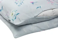 Beliani Pussilakanasetti Satiinipuuvilla Vaaleansininen 135 X 200 Evergreen New