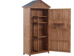 Beliani Puutarhakaappi Akasiapuu Ruskea 100 X 200 Cm Savoca Shop