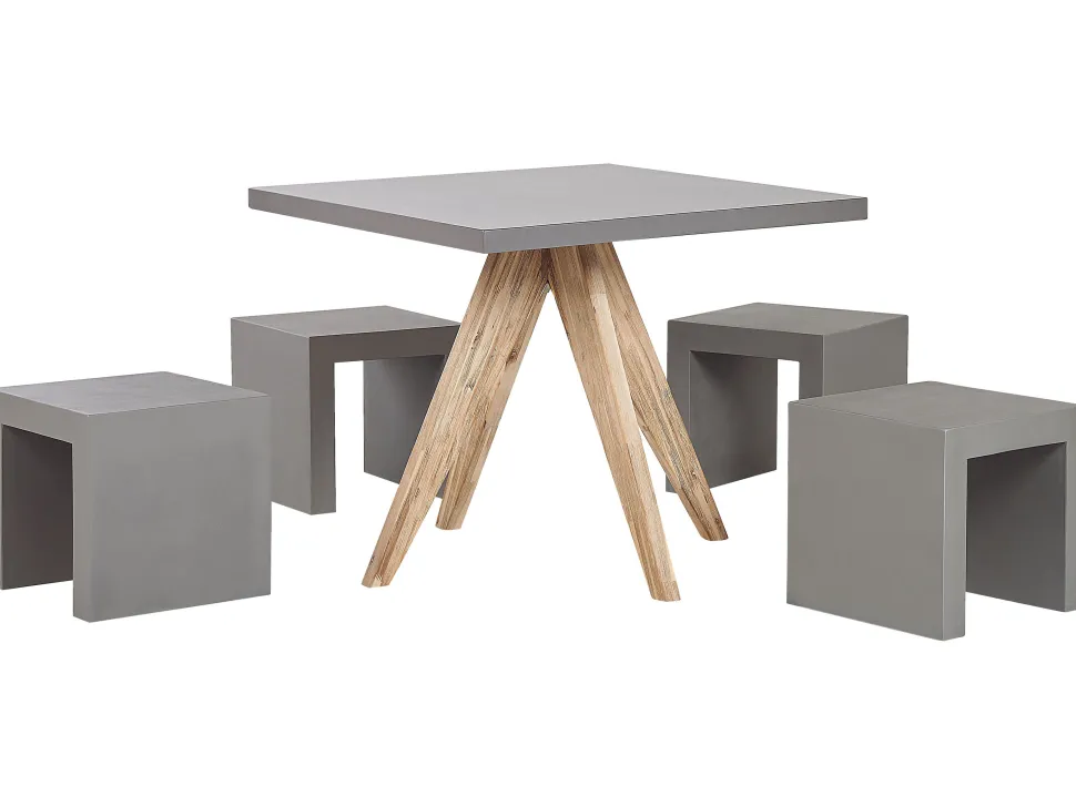 Beliani Puutarhakalustesetti 4 Hengelle Harmaa Betoniefektilla Olbia/Taranto Online