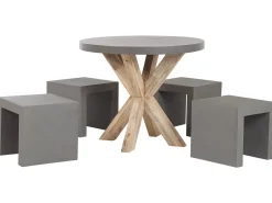 Beliani Puutarhakalustesetti 4 Hengelle Harmaa Betoniefektilla Pyorea Olbia/Taranto Online