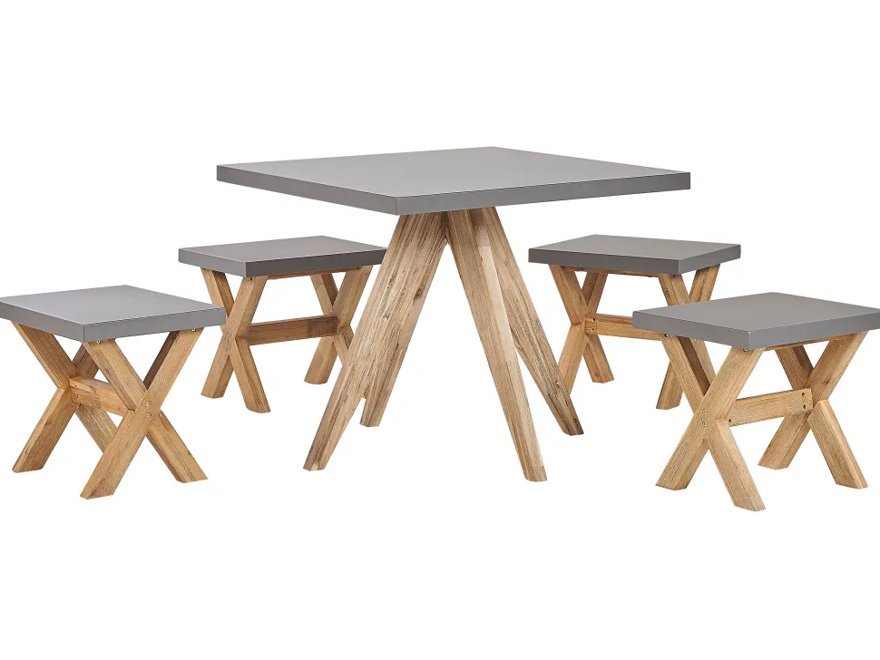 Beliani Puutarhakalustesetti Harmaa Betoniefektilla Olbia Sale