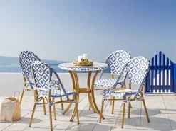 Beliani Puutarhakalustesetti 4-Istuttava Sinivalkoinen Rifreddo Sale