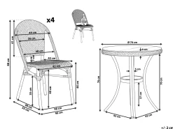 Beliani Puutarhakalustesetti 4-Istuttava Sinivalkoinen Rifreddo Sale