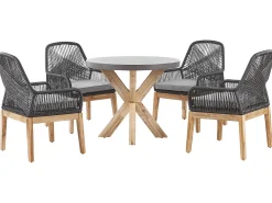 Beliani Puutarhakalustesetti 4-Istuttava 90 Cm Poydalla Musta/Harmaa Olbia Online