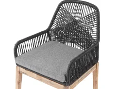 Beliani Puutarhakalustesetti 4-Istuttava 90 Cm Poydalla Musta/Harmaa Olbia Online