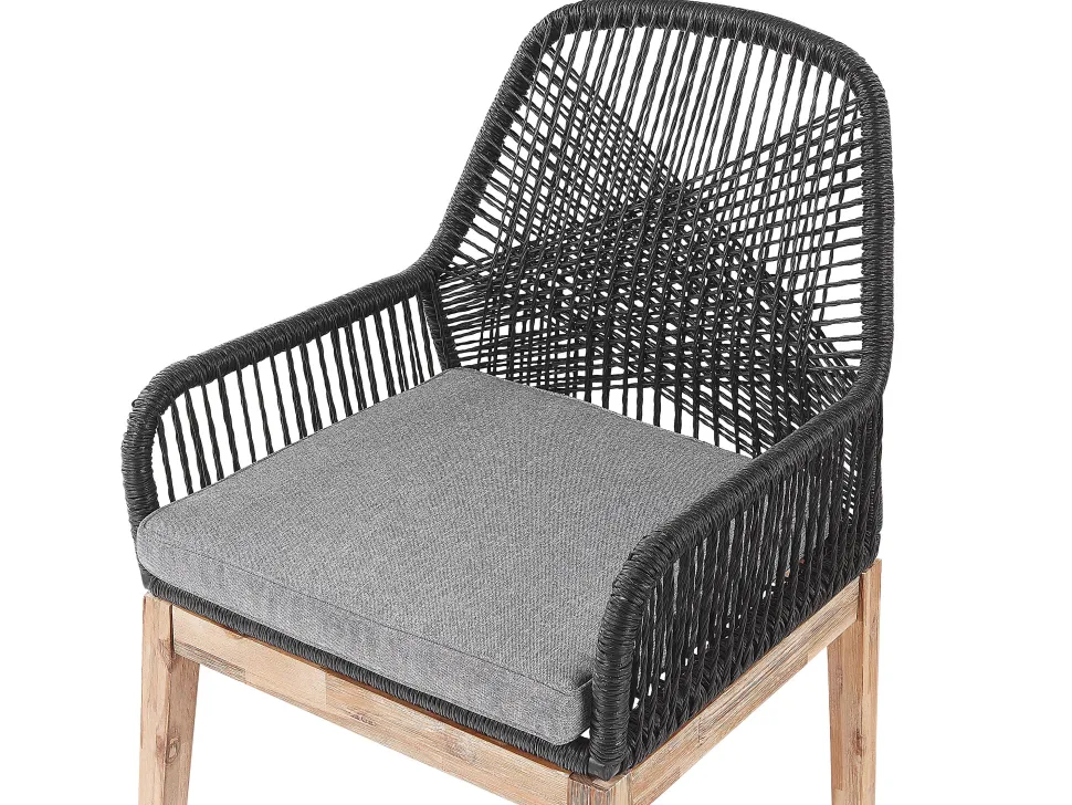 Beliani Puutarhakalustesetti 4-Istuttava 90 Cm Poydalla Musta/Harmaa Olbia Online