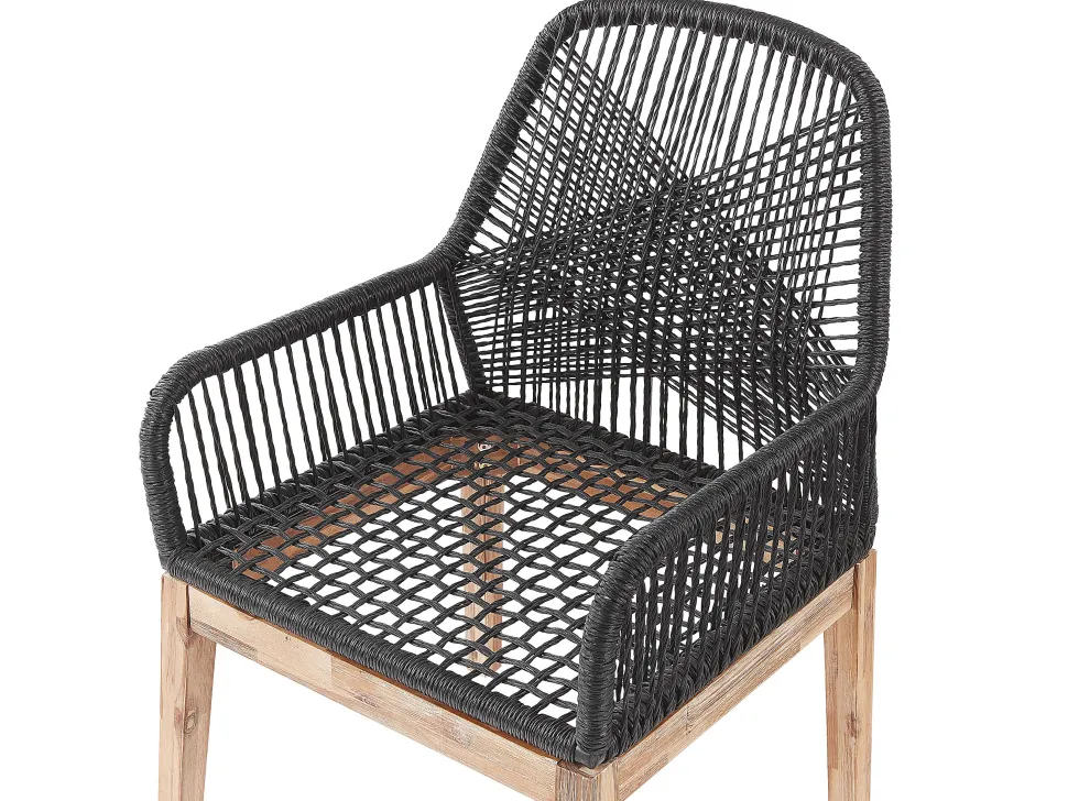 Beliani Puutarhakalustesetti 4-Istuttava 90 Cm Poydalla Musta/Harmaa Olbia Online