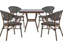 Beliani Puutarhakalustesetti 4-Istuttava Harmaa/Musta Caspri Best Sale