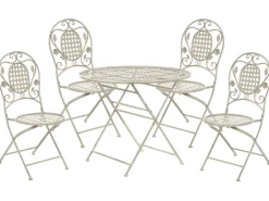 Beliani Puutarhakalustesetti Metallinen Luonnonvalkoinen Bivio Flash Sale