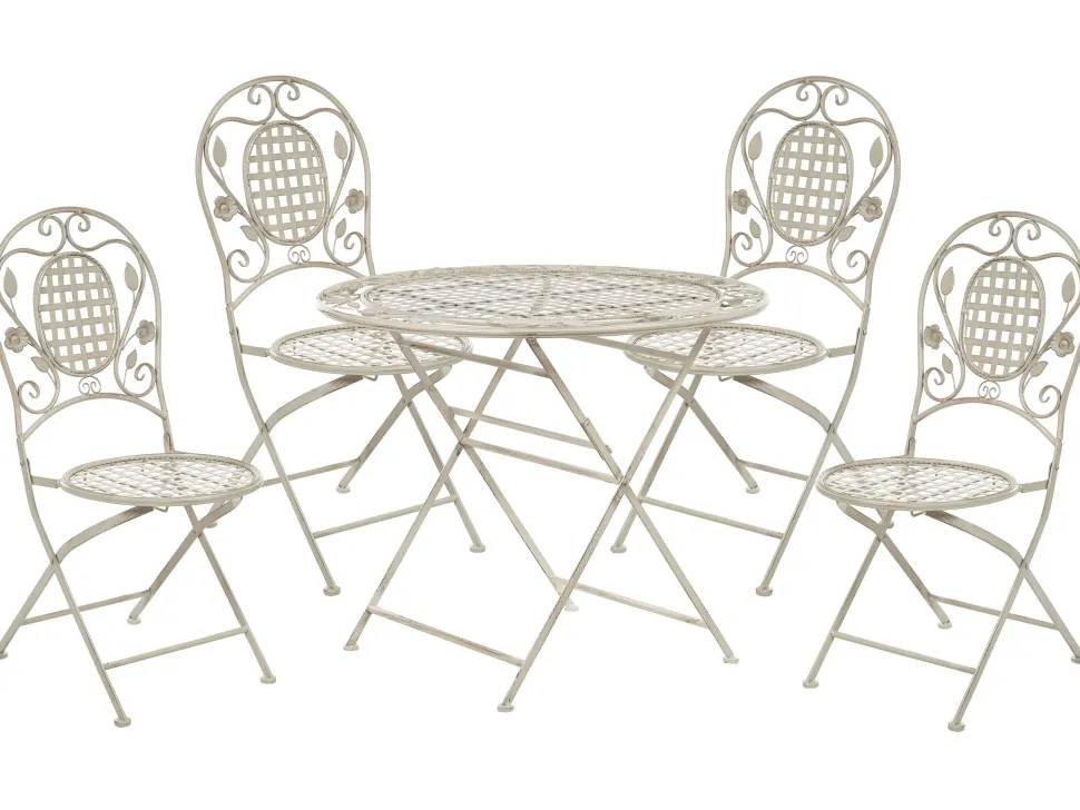 Beliani Puutarhakalustesetti Metallinen Luonnonvalkoinen Bivio Flash Sale