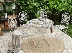 Beliani Puutarhakalustesetti Metallinen Luonnonvalkoinen Bivio Flash Sale