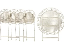 Beliani Puutarhakalustesetti Metallinen Luonnonvalkoinen Bivio Flash Sale