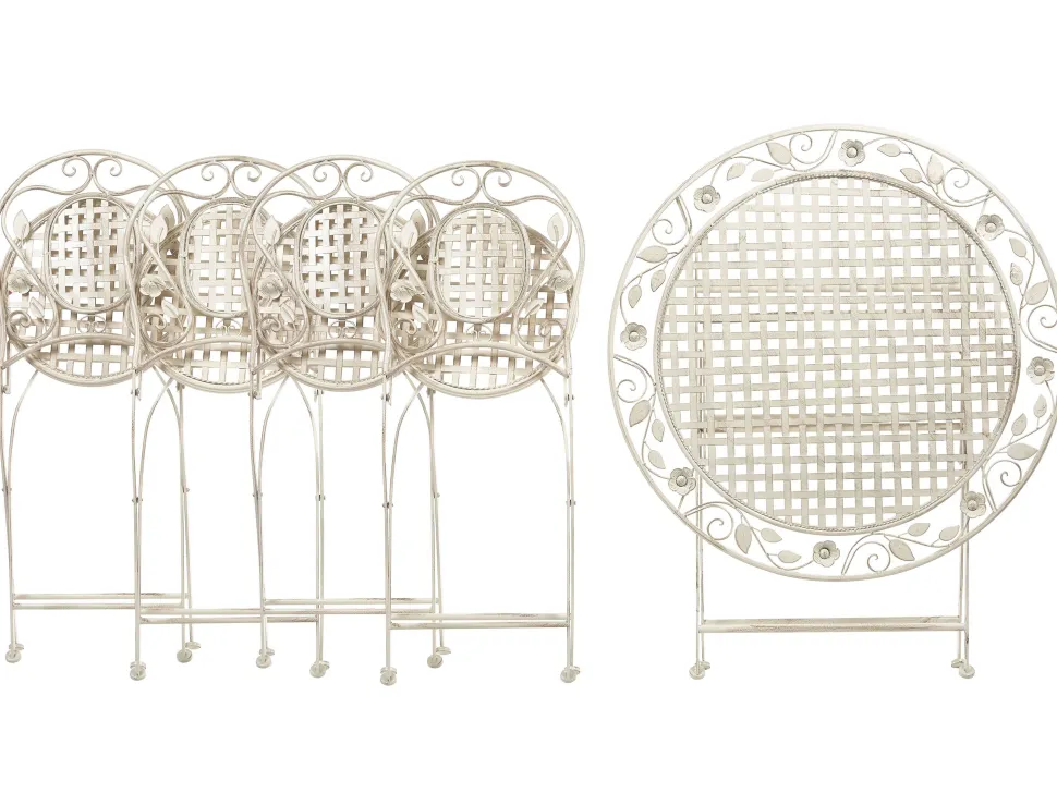 Beliani Puutarhakalustesetti Metallinen Luonnonvalkoinen Bivio Flash Sale