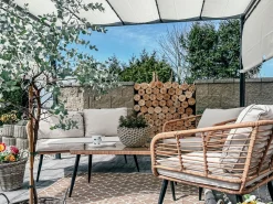 Beliani Puutarhakatos Led-Valot Beige 310 X 215 Cm Parga Hot