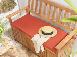 Beliani Puutarhapenkki Akasiapuu Säilytystila Punainen 120 Cm Sovana Flash Sale