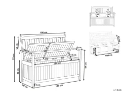Beliani Puutarhapenkki Akasiapuu Säilytystila Punainen 120 Cm Sovana Flash Sale