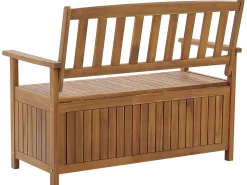 Beliani Puutarhapenkki Akasiapuu Säilytystila Punainen 120 Cm Sovana Flash Sale