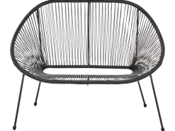 Beliani Puutarhapenkki Polyrottinki Musta 114 Cm Acapulco Cheap