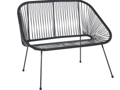 Beliani Puutarhapenkki Polyrottinki Musta 114 Cm Acapulco Cheap