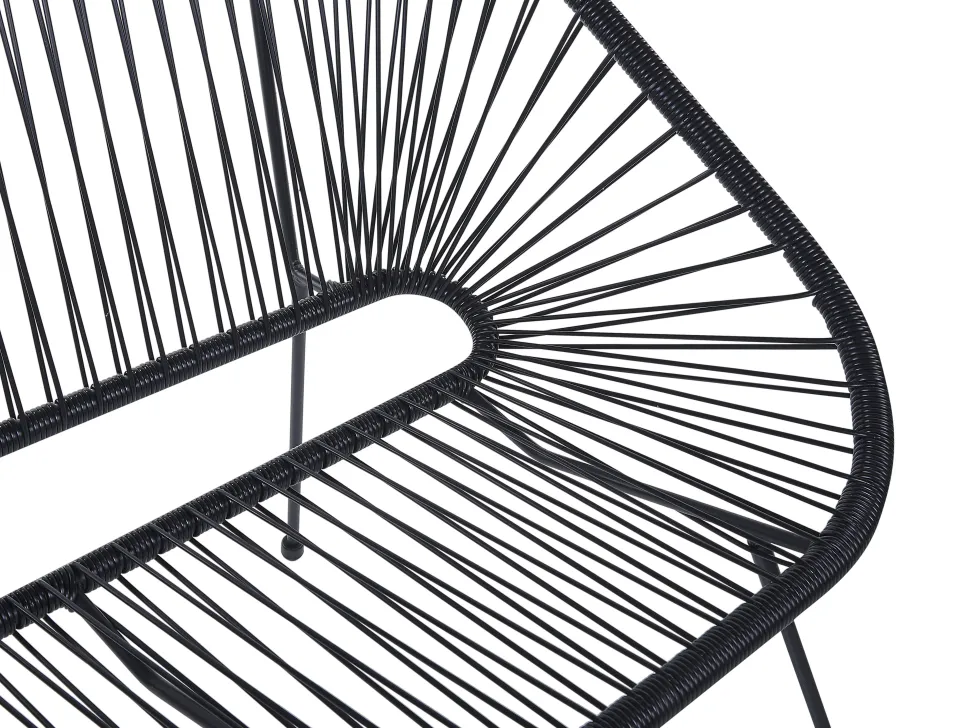 Beliani Puutarhapenkki Polyrottinki Musta 114 Cm Acapulco Cheap