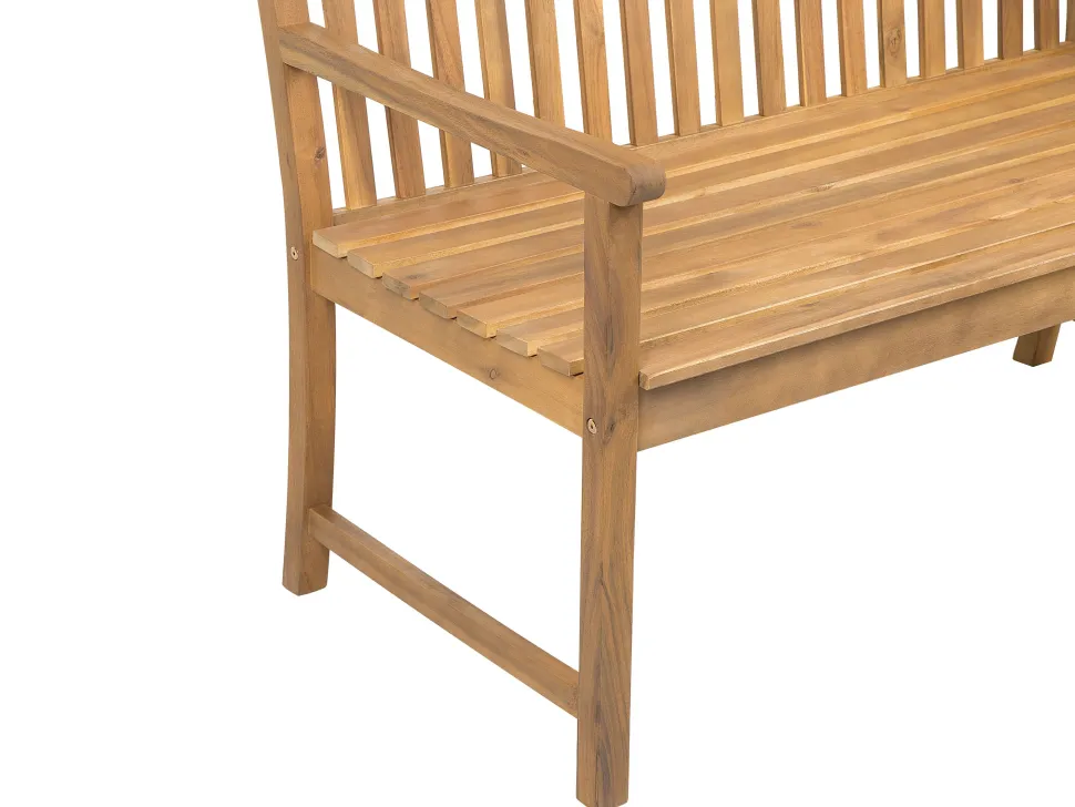 Beliani Puutarhapenkki Sertifioitu Akaasia Vaalea Puu/Ruskeanharmaa 160 Cm Vivara Sale