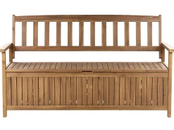 Beliani Puutarhapenkki Vaalea Akasiapuu Säilytystila 160 Cm Sovana Discount