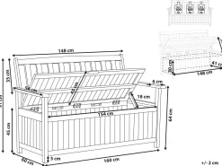 Beliani Puutarhapenkki Vaalea Akasiapuu Säilytystila 160 Cm Sovana Discount
