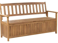 Beliani Puutarhapenkki Vaalea Akasiapuu Säilytystila 160 Cm Sovana Discount