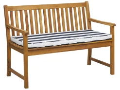 Beliani Puutarhapenkki Ymparistoa Saastavaa Akasia-Puuta 120 Cm Tummansinisella Pehmusteella Vivara Online