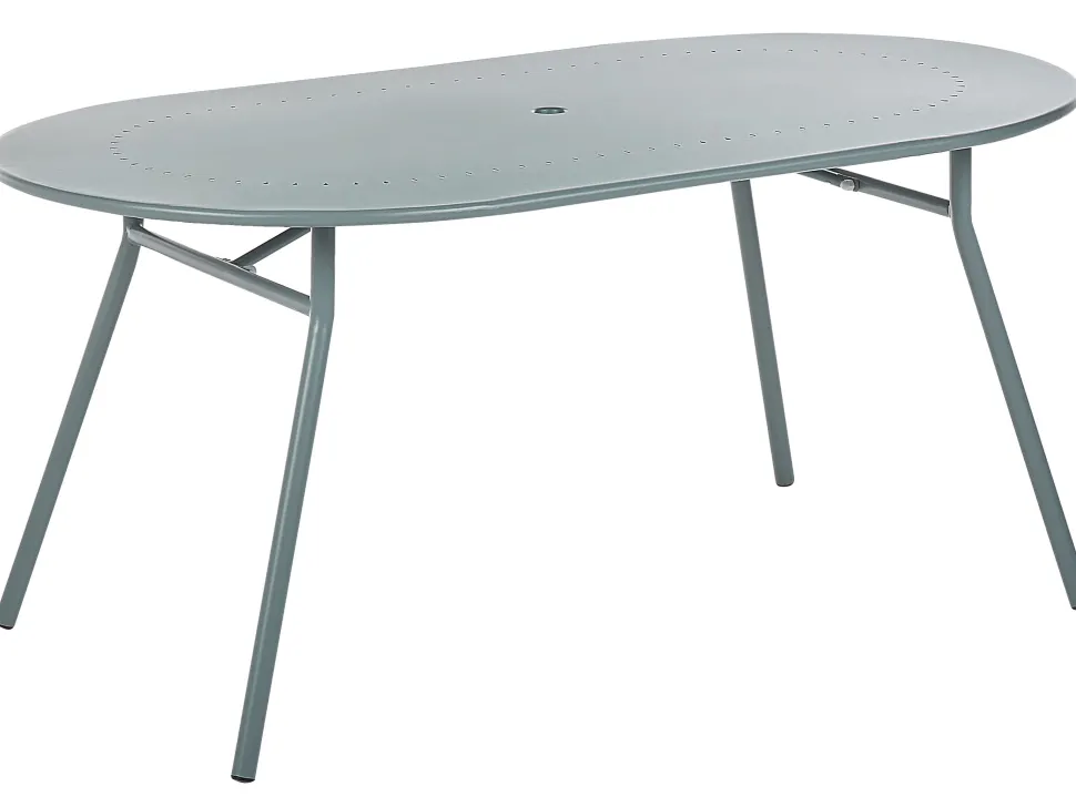 Beliani Puutarhapoyta 160 X 90 Cm Metallinen Vaaleansininen Calvi Cheap