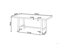 Beliani Puutarhapoyta Akaasia Vaalea Puu/Valkoinen 170 X 80 Cm Scania Shop