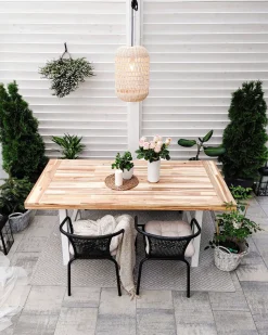 Beliani Puutarhapoyta Akaasia Vaalea Puu/Valkoinen 170 X 80 Cm Scania Shop