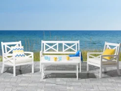 Beliani Puutarhapoyta Akaasia Valkoinen 100 X 55 Cm Baltic Online