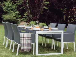 Beliani Puutarhapoyta Alumiini Harmaa/Valkoinen 210 X 90 Cm Bacoli Cheap