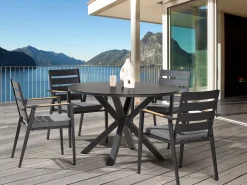 Beliani Puutarhapoyta Alumiini Musta 120 Cm Maletto Online