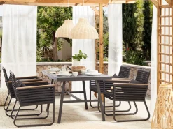 Beliani Puutarhapoyta Alumiini Musta 150 X 90 Cm Canetto Clearance