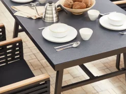 Beliani Puutarhapoyta Alumiini Musta 150 X 90 Cm Canetto Clearance