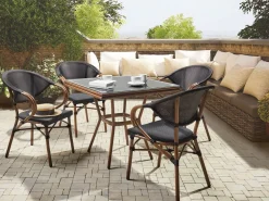 Beliani Puutarhapoyta Alumiini Tumma Puu/Musta 80 X 80 Cm Caspri Best