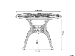 Beliani Puutarhapoyta Alumiini Tummanruskea 100 Cm Sapri Flash Sale
